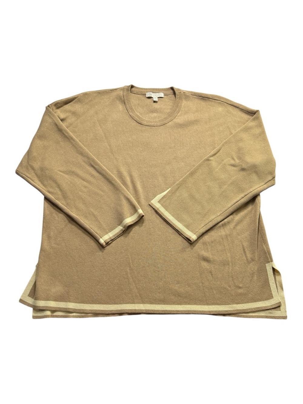 Pale Sky Lightweight Knit Sweater Top Women’s Size Large Neutral Beige